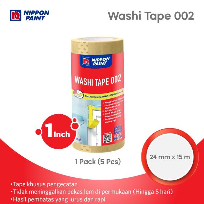 

MURAH NIPPON WASHI TAPE 002-24MM X 15M-TAPE KHUSUS PENGECATAN-1PACK (5 PCS)