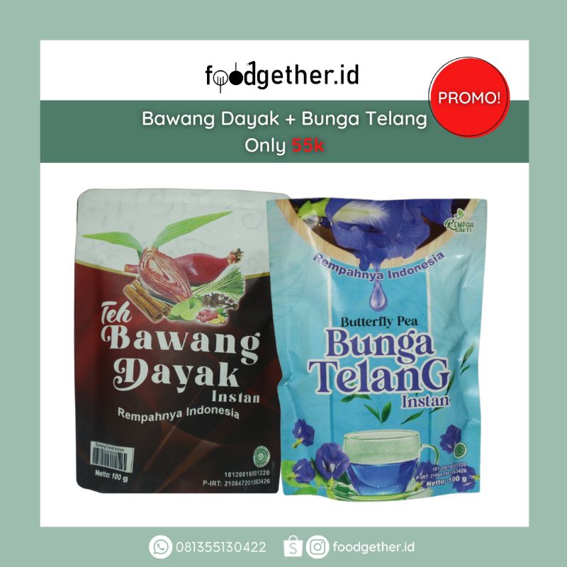 

[PAKET PROMO] MINUMAN HERBAL TEH BAWANG DAYAK + TEH BUNGA TELANG