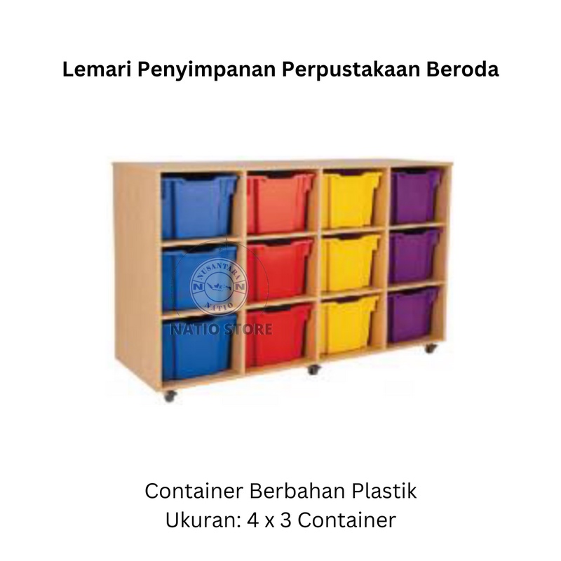 

Lemari Penyimpanan Perpustakaan Beroda Mobile 4 x 3 Container