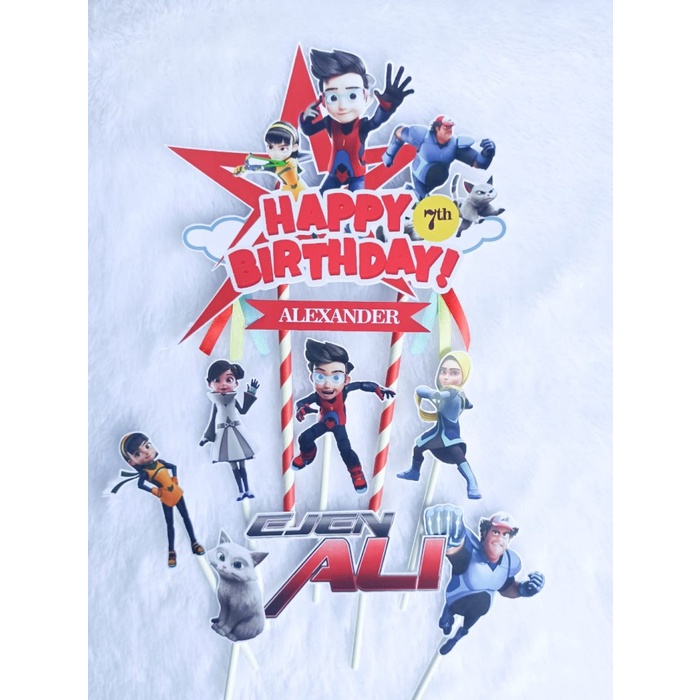 Terlaris Cake Topper Ejen Ali / Topper Kue Ejen Ali / Hiasan Kue Ejen Ali