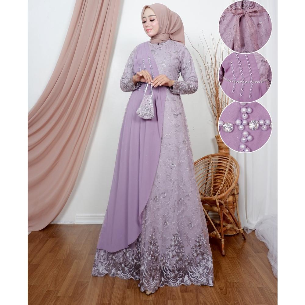 Gamis Tile Maudy| Gamis| Gamis Pesta| Gamis Kondangan| Gamis Tile| Gamis Brukat| Gamis Brokat| Gamis