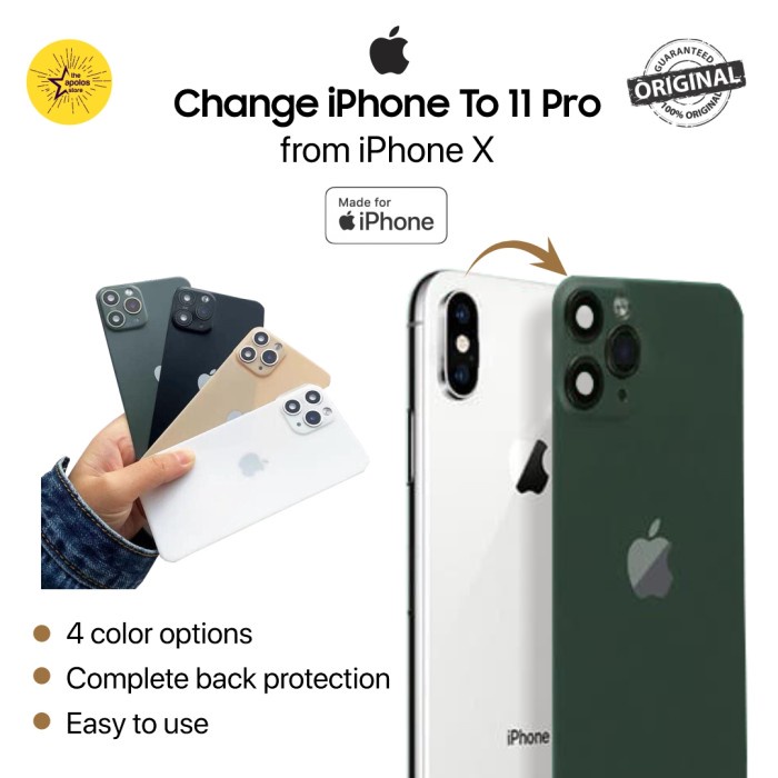 Terlaris Fake Iphone 11 Pro Pelindung Kamera Change X To Iphone 11Pro Casing
