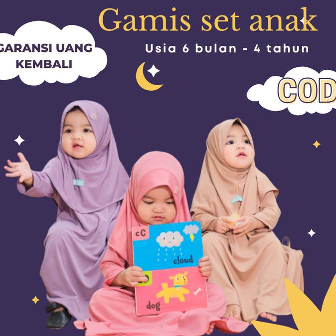 Set Baju Gamis Anak Bayi Perempuan Umur 0 1 2 3 4 5 6 12 Bulan Tahun