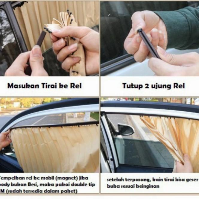 Hordeng Jendela Mobil Tirai Magnet Mobil Rush/Terios Old