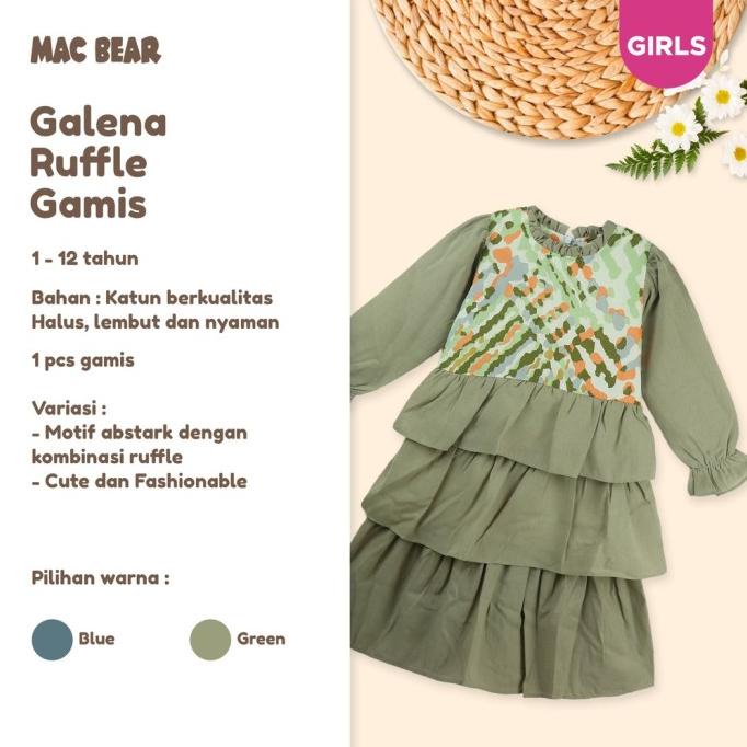 MacBee Baju Anak Perempuan Gamis Anak Muslim Collection Galena Ruffle