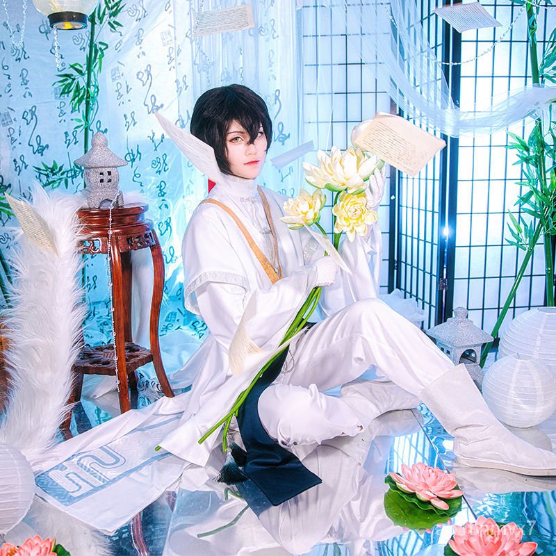 Anime Bungo Stray Dogs Dazai Osamu Cosplay Costume Chinese Style Halloween Outfit Hanfu Suit