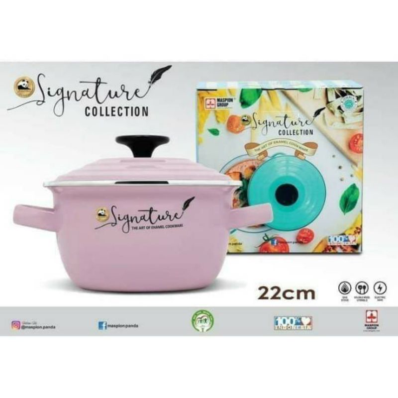 MASPION SIGNATURE STOCKPOT PANCI 22 CM ENAMEL