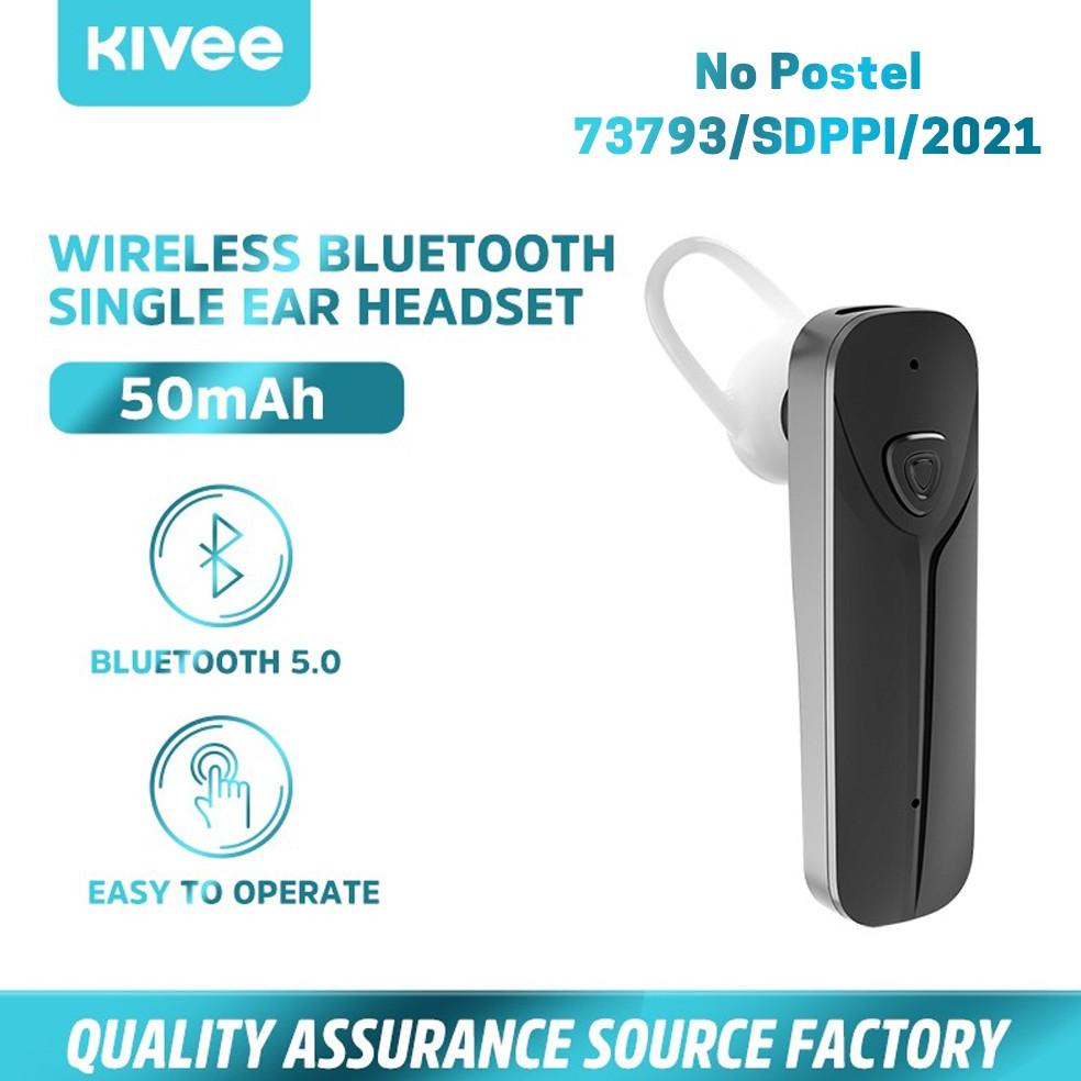 Best - KIVEE Headset Bluetooth telinga tunggal earphone wireless gaming music 6D Sweat Resistant
