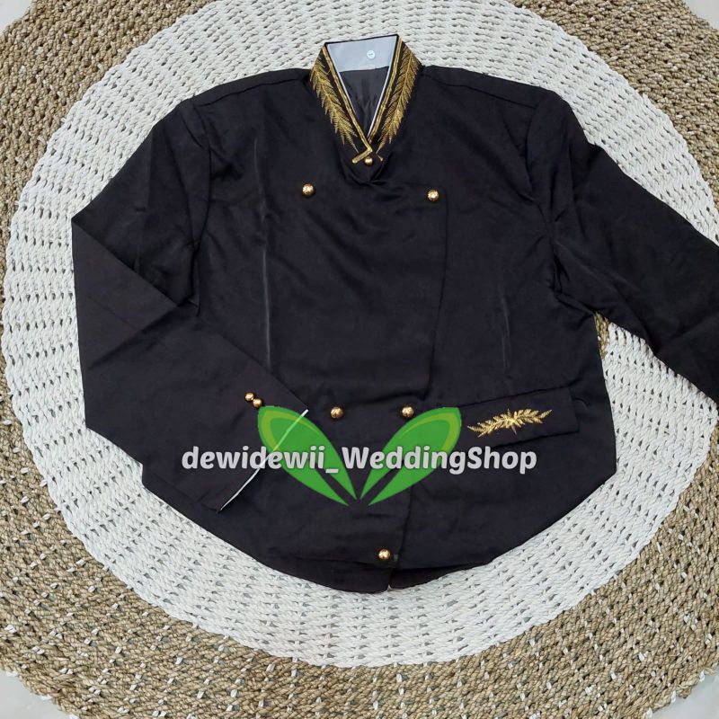 [1set] Baju Adat Jawa / Beskap, Jarik + Blangkon | Solo Bordir - Parang Matahari