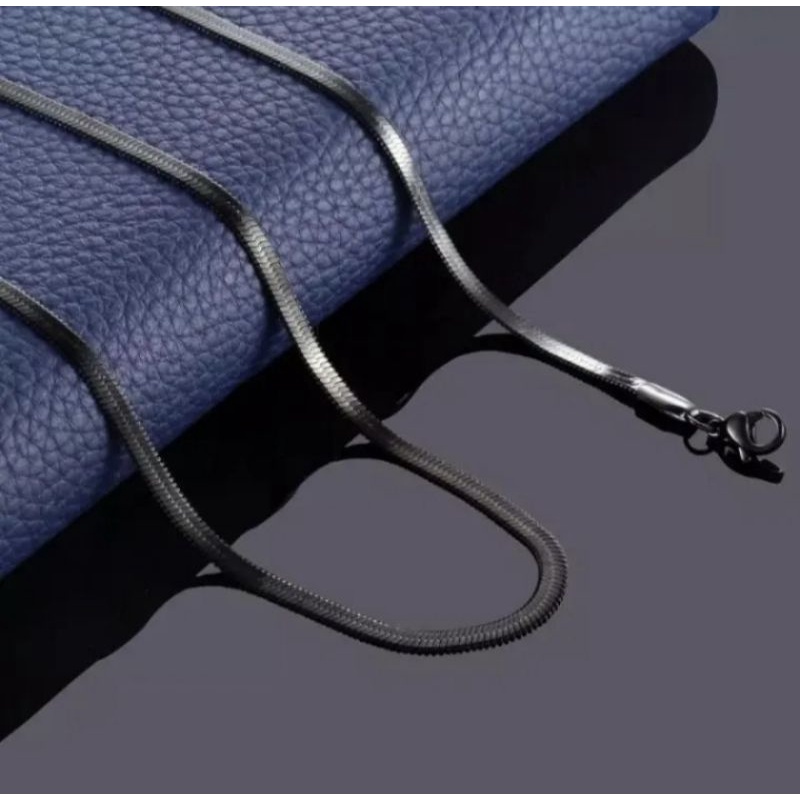 Kalung Titanium Hitam Panjang 50 Cm