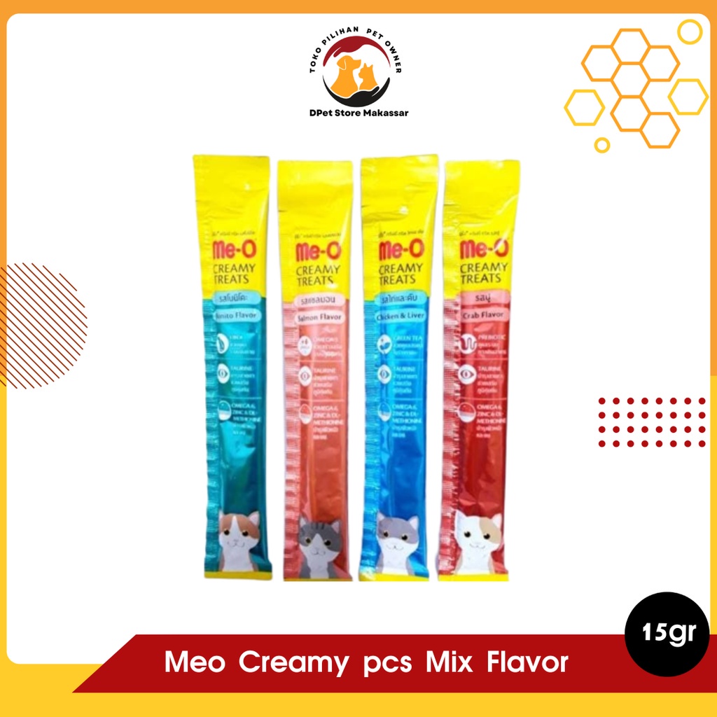 Makanan kucing/snack-Meo Creamy 15gr/pcs Mix Flavor 36s'