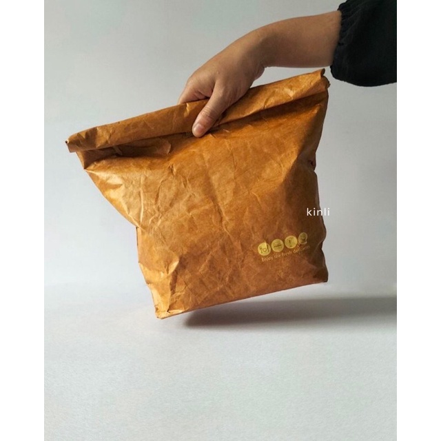 insulated tyvek brown paper lunch bag reusable