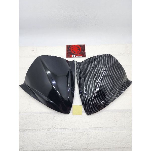 Visor Honda Beat 2015 Karbon dan Hitam Plus Double Tip