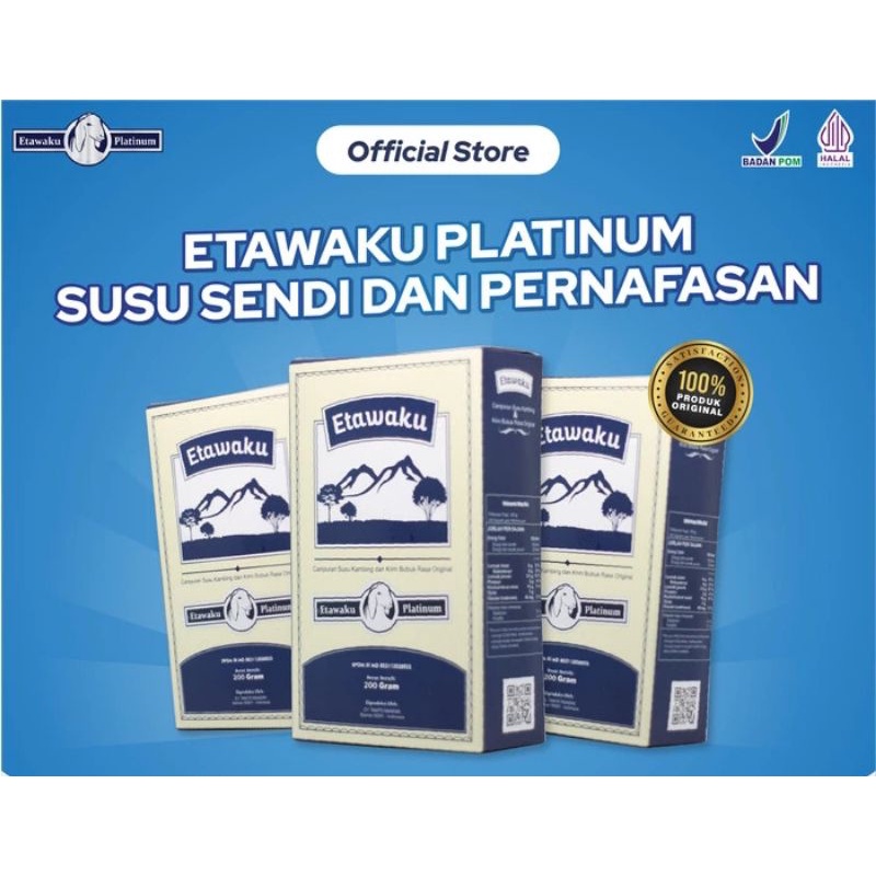 

Etawaku Platinum Susu Kambing Etawa 200 gr Susu kambing Etawa Bubuk Rasa Original