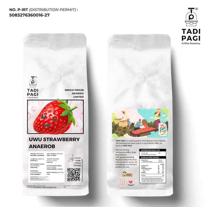 

TERLARIS Arabika Uwu Strawberry 200 gr Roast Bean Coffee - Kopi biji matang /KOPI EUBE/KOPI KAPAL