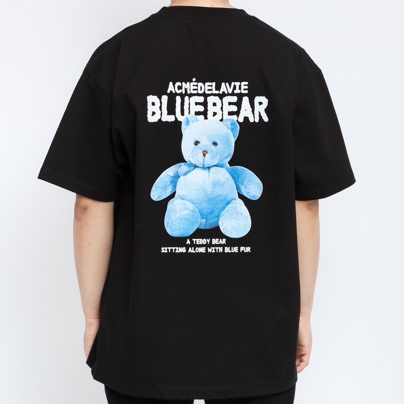 ADLV. Blue Teddy Bear Black Tee