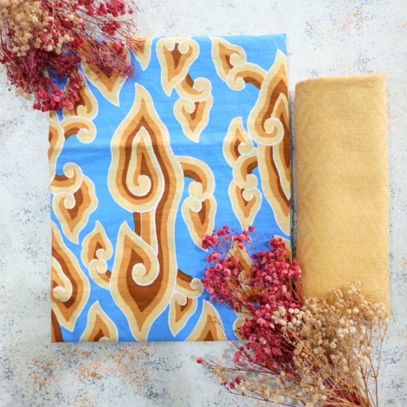 Batik Print Mega Mendung Batik Mega Mendung Set Kain Viscose Polosan Batik Mega Mendung Cirebon