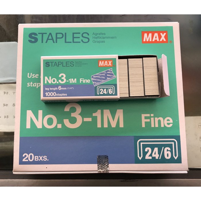 

Max Isi Staples No.3-1M Stapler Steples Refill Murah