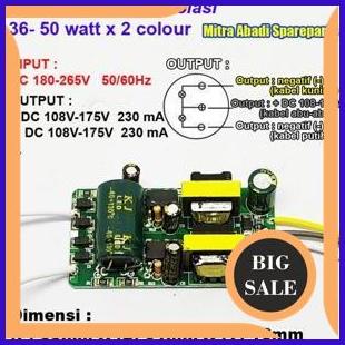 LED Driver 2*(36-50)*1W/1 Watt 230 mA 2 Warna Tanpa Casing limited stock 54PR23