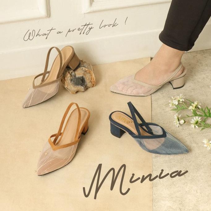 Promo AliveLoveArts Minia Sepatu Lace Heels Brukat Wanita