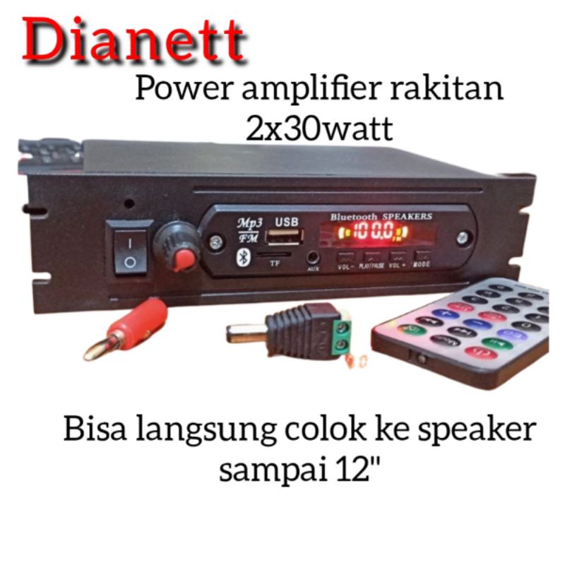 Amplifier Bluetooth Rakitan DC Stereo 12V 2×50 Watt