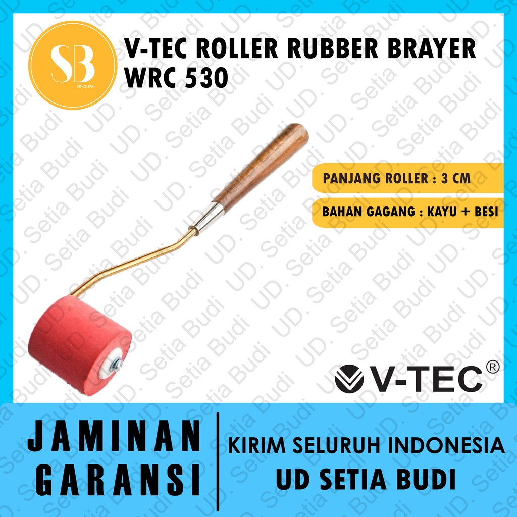 V-TEC Roller Rubber Brayer Besi 3cm WRC 530 / Roll Lukis