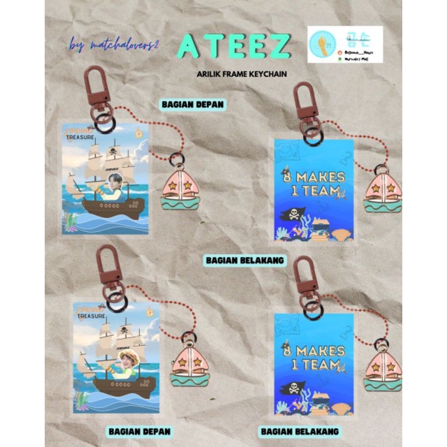 Ateez Akrilik Frame Keychain/Keyring Ateez Acrylic