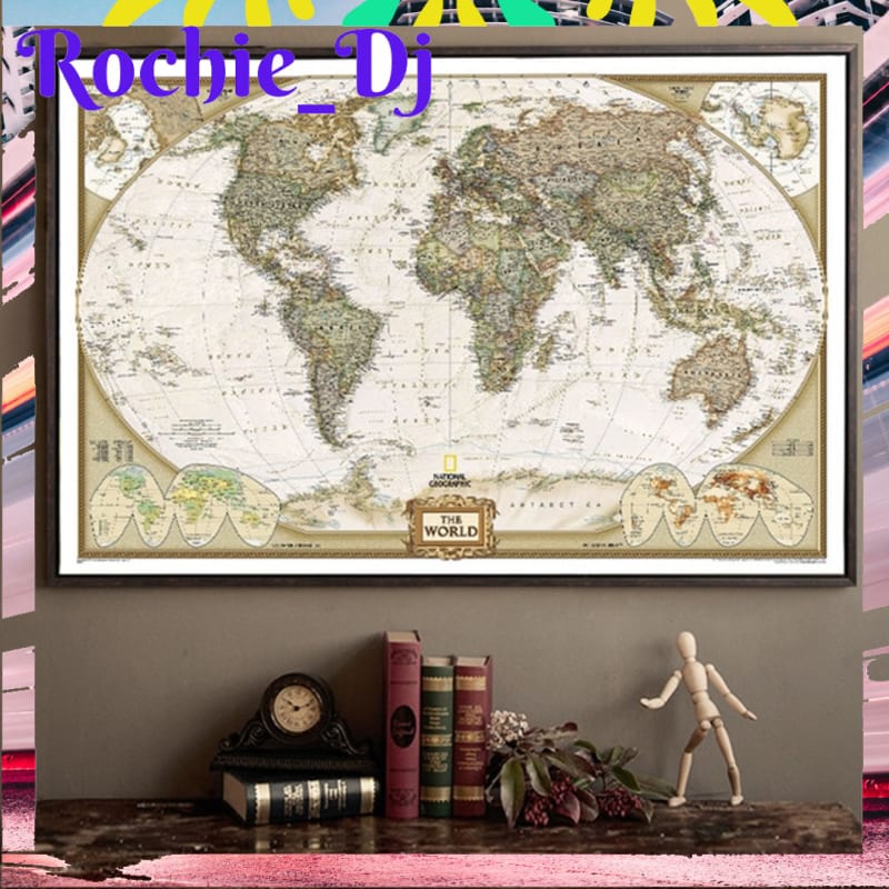 

POSTER PETA DUNIA LARGE VINTAGE WORLD MAP 103 X 69 CM - N401