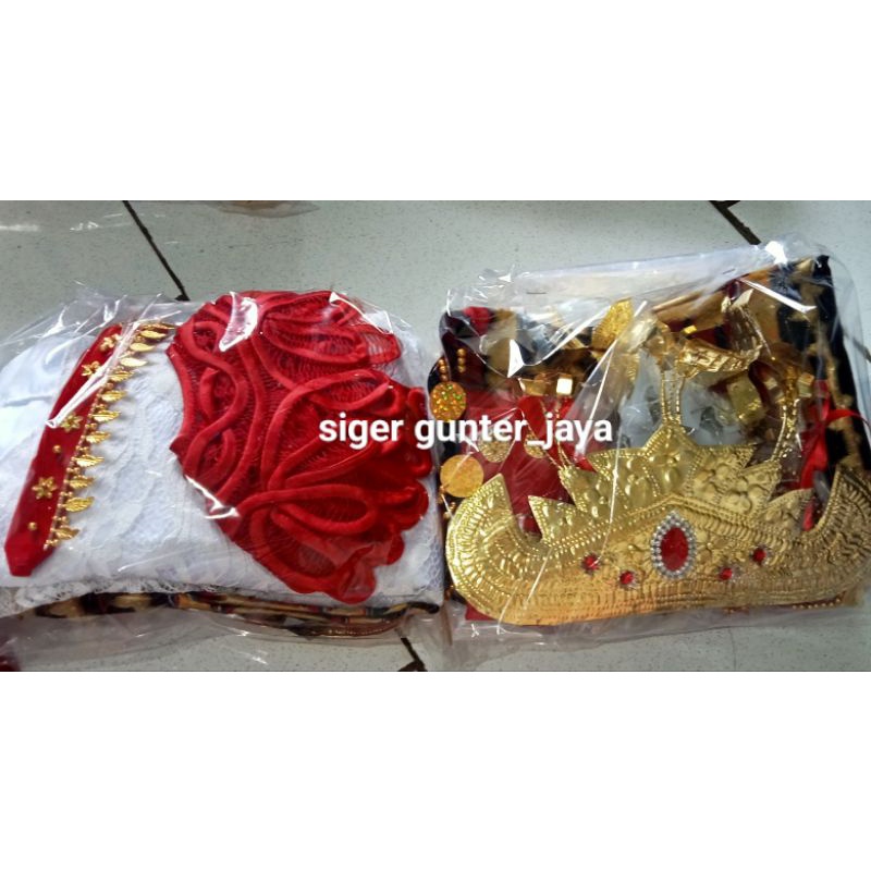 set perlengkapan alat tari/siger Lampung murah/mahkota adat Lampung/baju adat Lampung