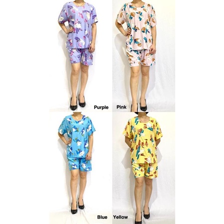 BAJU TIDUR WANITA KATUN RAYON SETELAN CELANA PENDEK
