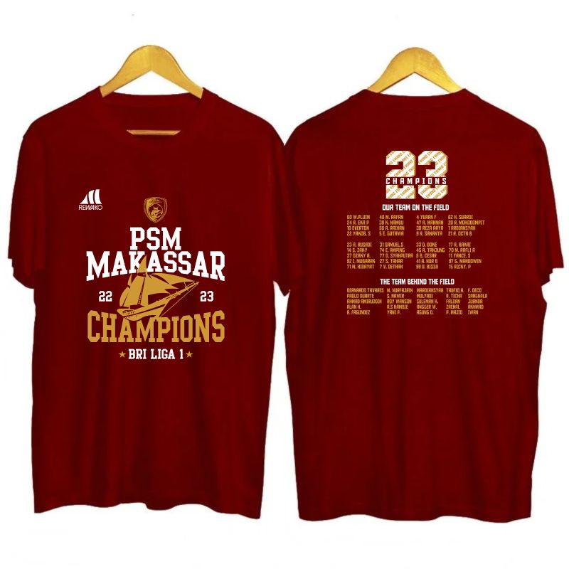 KAOS EDISI CHAMPIONS PSM MAKASSAR 2023 - KAOS CHAMPIONS PSM MAKASSAR - KAOS JUARA LIGA 1 PSM MAKASSA