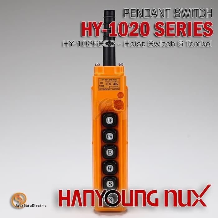 Pendant Hoist Switch HANYOUNG HY-1026BBB HY1026BBB 6 Tombol