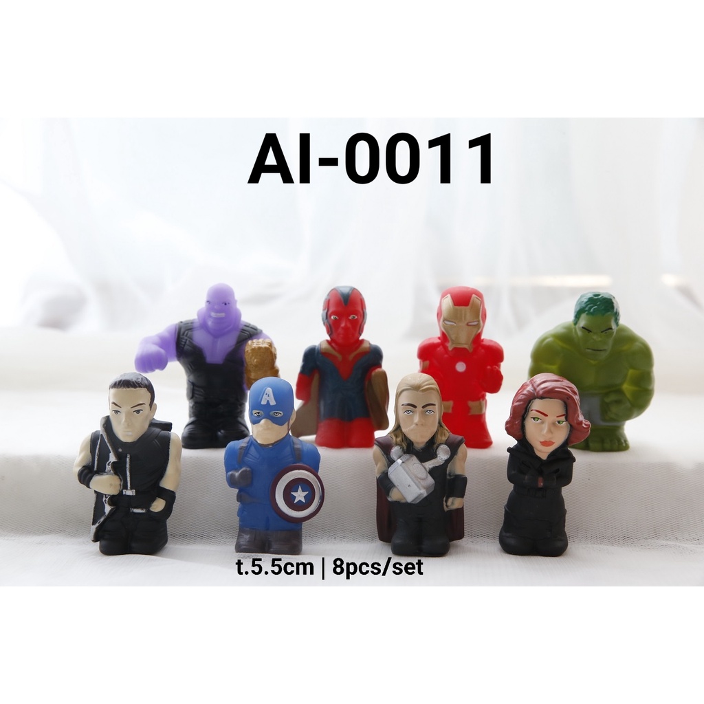 AI-0011 Mainan figurine karet avenger thanos ironman hulk thor (MAINAN)