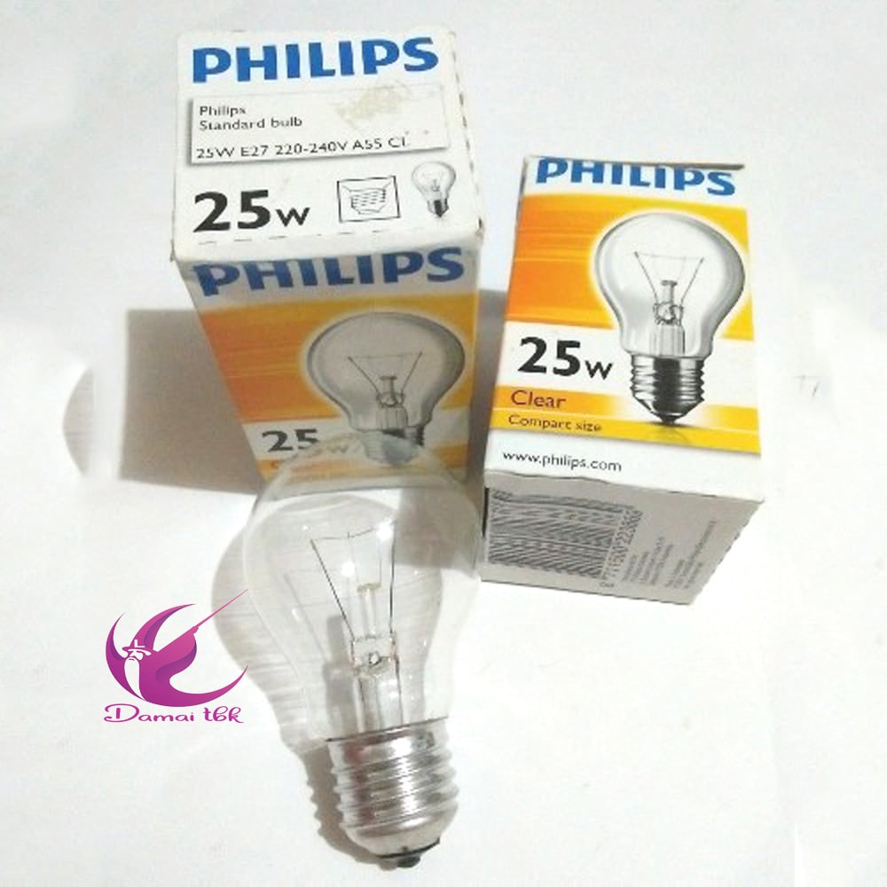 Bohlam Lampu Pijar Philips Classic 25W 25Watt 25 Watt 25 W Clear