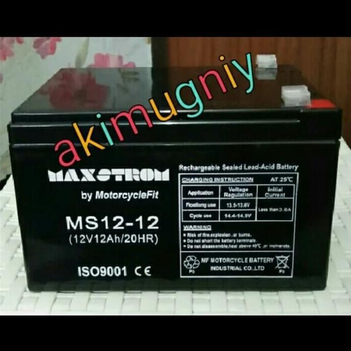 Aki Baterai Kering Vrla Mf 12Ah 12V Sepeda Listrik Mainan Ups Gs Yuasa