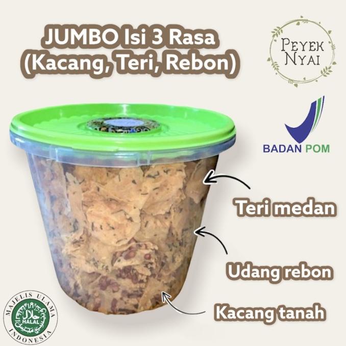 

Promo Rempeyek Peyek Nyai 3 Rasa (Kacang, Teri Medan, Udang Rebon) (JUMBO)