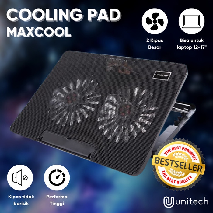 Cooling Unitech Cooling Pad Coolingpad Cooler Laptop 2 Fan Led A2 Maxcool 9