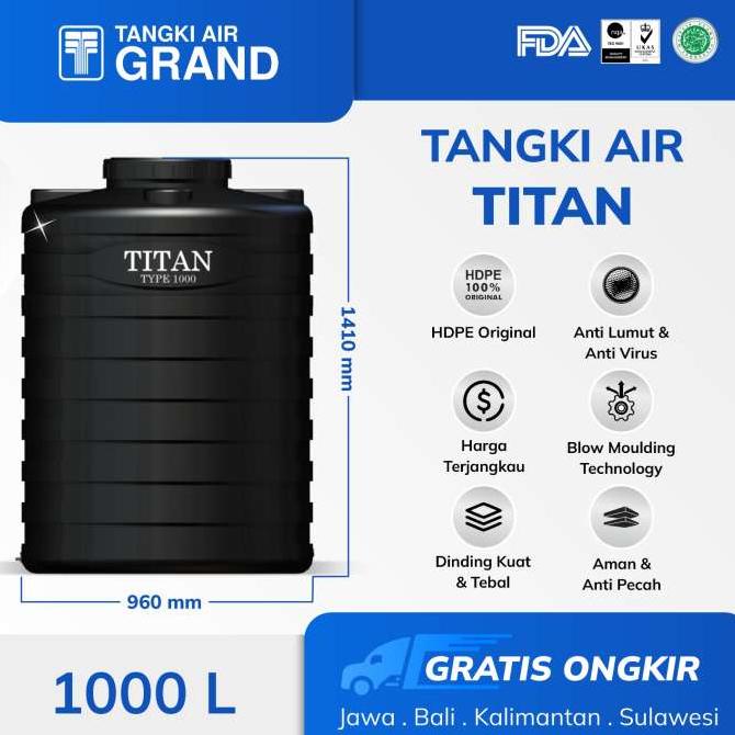 Tangki Toren Tandon air Titan Blow 1000 L Tidak Berbau & Higienitas