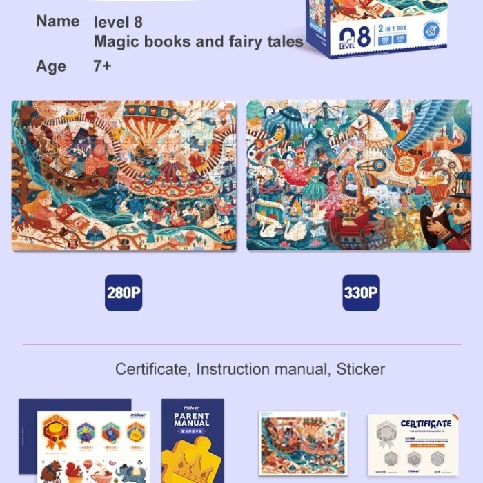 MIDEER PUZZLE LEVEL 8 - MAGIC BOOK AND FAIRY TALE MAINAN EDUKASI ANAK #ORIGINAL