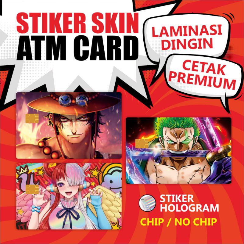 

Stiker Card ATM Ace Zoro Uta | Flazz | e money Premium Hologram Murah