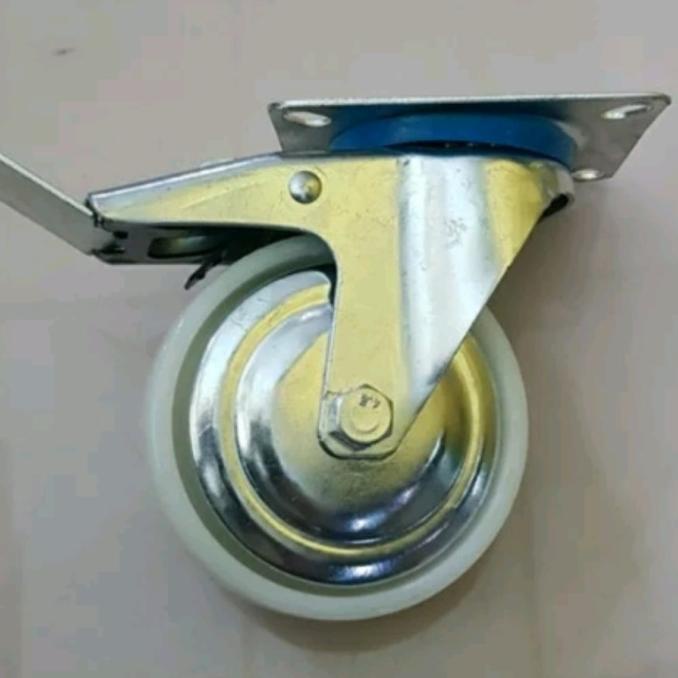 {{{{}}] Roda Nilon 4 inch hidup rem/Roda Etalase Nylon 4 inch Hidup