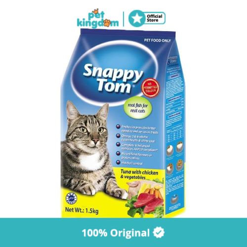 Snappy Tom Makanan 1.5 Kg Kucing Kering Tuna Chicken Vegetable