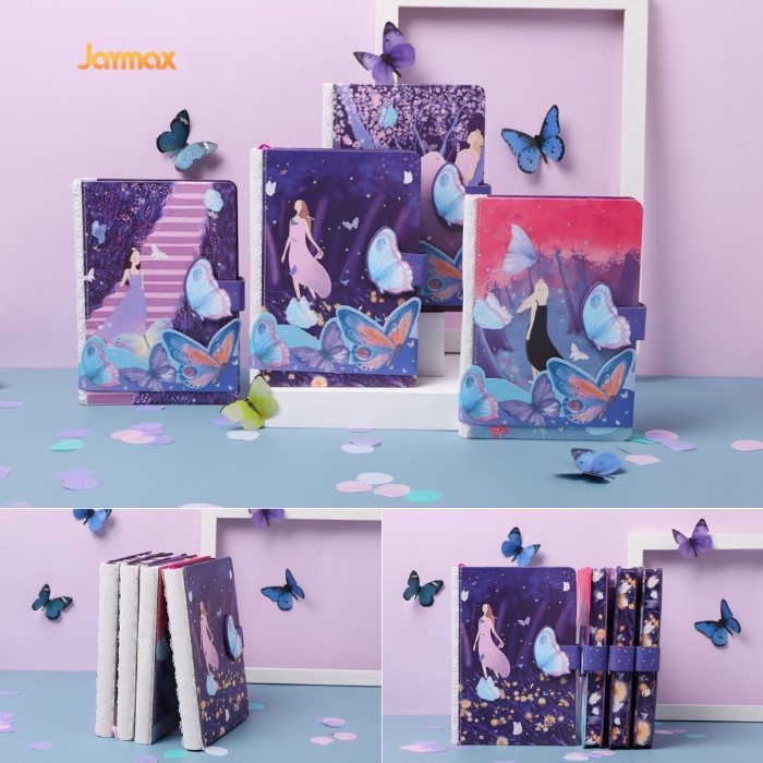 

BAYAR DITEMPAT Magnetic Notebook Buterfly Girl / Diary Jurnal agenda Buku tulis Anak /BUKU TULIS