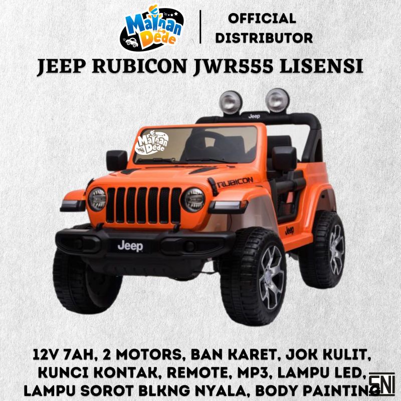 Mainan Mobil Aki Anak Jeep Rubicon Lisensi Jwr 555