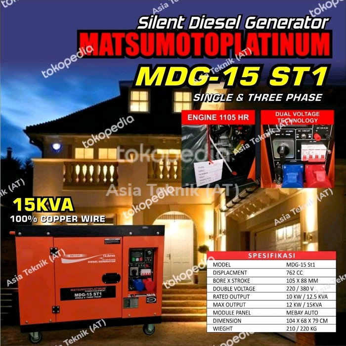 Ready silent genset diesel 15 kva