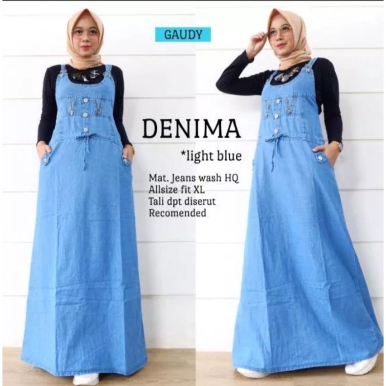 Overall jeans / Overall wanita / Overall dress / Overall Jeans Gaun Fit Xl /Overall Wanita / Overall