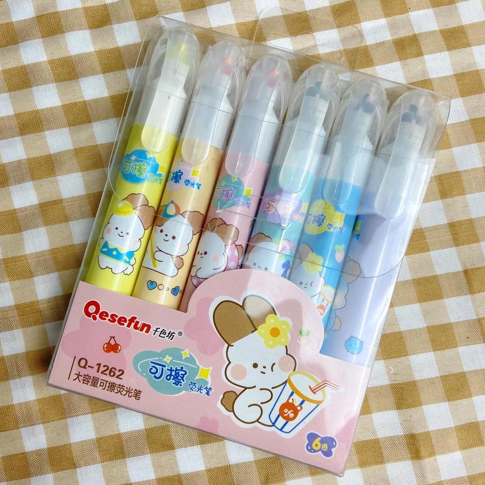 

Terlaris [Simplyshop] Set 6 Pcs Double-Headed Erasable Highlighter Bisa Dihapus Kelinci Qesefun Pack / Eraser Marker Spidol Warna Transparan Colors Motif Kartun Rabbit Aesthetic Korean Japan Muji