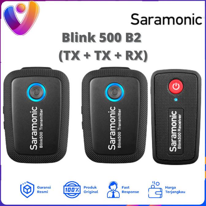 Wireless Microphone Saramonic Blink 500 B2 (TX + TX + RX) Garansi