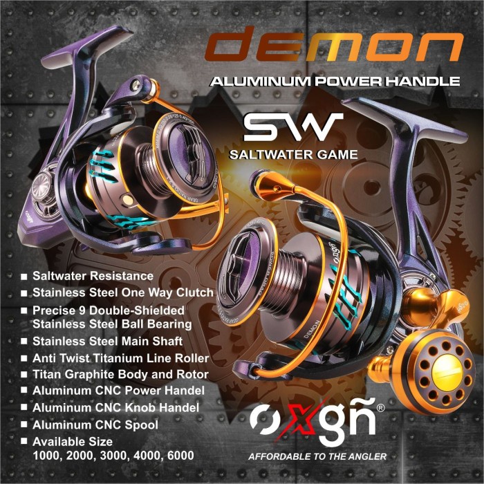 REEL PANCING SW OXGN DEMON 9+1 BB 1000-6000 POWER HANDLE SALTWATER