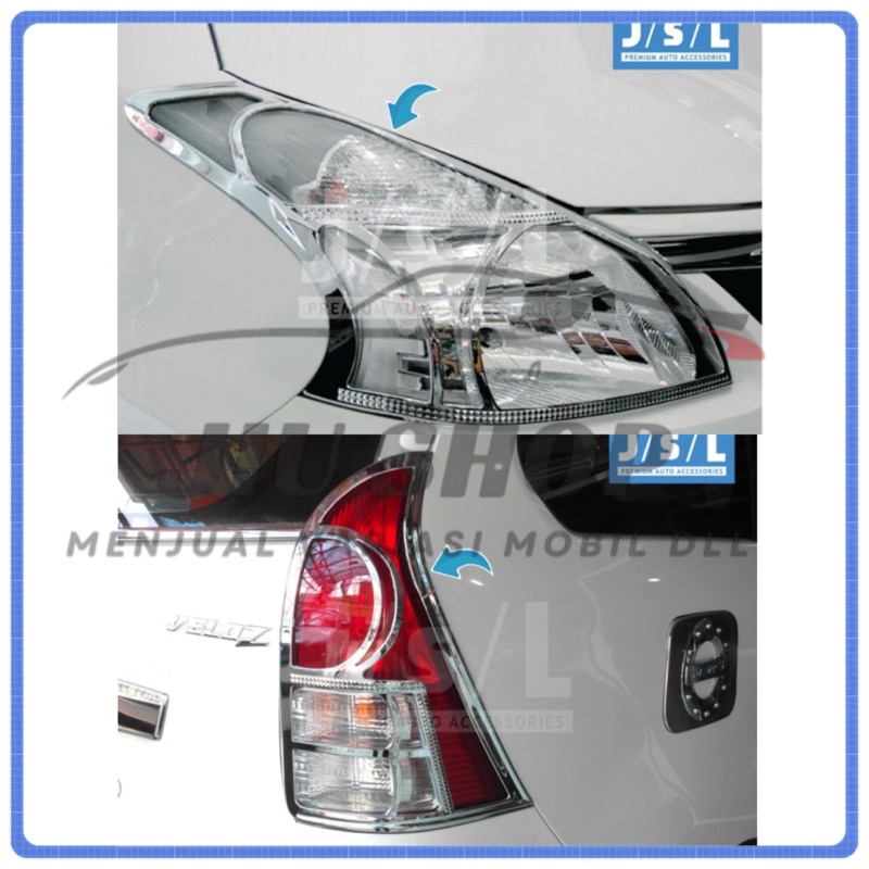 All New Avanza Veloz Garnish Lampu Depan Belakang Chrome 2011-2014